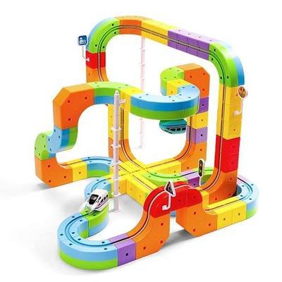 Electric Train Set for Kids, 88 Piece STEM Track Building Toy | Create endless gravity defying train adventures while building STEM skills through hands on, screen free play.