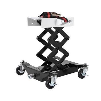 GarveeTech 450 LBS Low Profile Transmission Jack - Heavy-Duty Auto Repair Lift with 7-23 Inch Height Range, 2M Safety Straps & 4 Brake Wheels for Safe, Smooth Repairs - Black