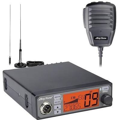 AT-500M Ⅱ CB Radio Kit with 27MHz Magnetic Antenna, AM/FM Mobile CB Radio, 40 Channels, NRC Digital Noise Cancelling, NB/ANL, VOX Hands-Free, NOAA, for Trucking & Off-Road