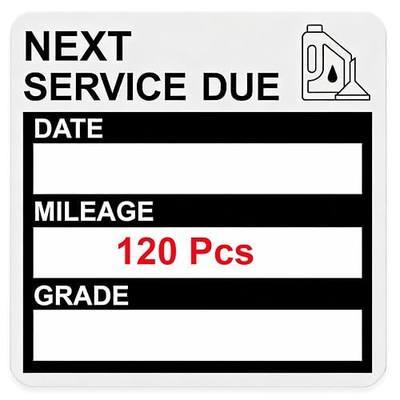 Static Cling Oil Change Stickers for Windshield, 120 Pcs 2x2 Inches No Glue No Residue Clear Next Service Due Reminder Labels for Car Window, Upgraded Transparent Removable Auto Maintenance Sticker
