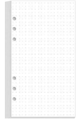 A6 Dotted Paper Refills - Grid Dot Paper for Filofax Personal Binders, 6 Holes Punched, 100 Sheets/200 Pages,100gsm, 3.75'' x 6.75''