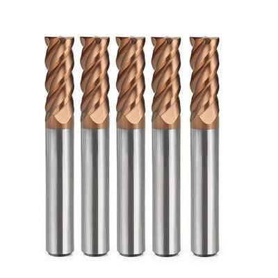 CarbideEnd Mill Set, 5Pcs 1/8 in Head & Shank 4 Flute TiAlN Coated End Mills, Milling Bits for Aluminum, Iron, Stainless Steel & Copper
