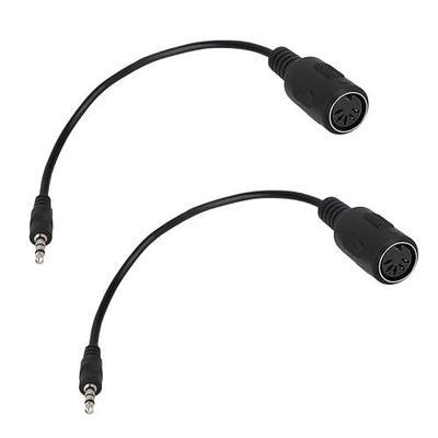 2pcs Type-A MIDI to 3.5mm Adapter, 15cm/6in MIDI Female to TRS 3.5mm Male Breakout Cable Audio Converter Splitter Cord for Keyboards Synths & DAWs(Black)