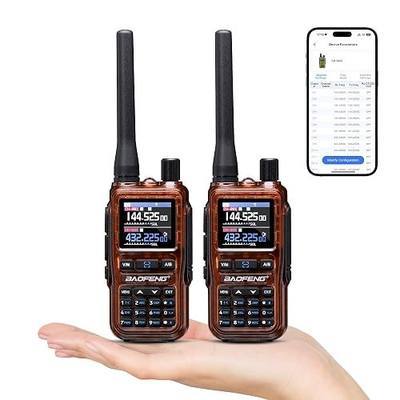 Baofeng UV-5R Mini Ham Radio, UHF VHF Two Way Radio, Amber (2Packs) | APP Programming, Dual PTT, USB-C Charging, 999CH, Aviation NOAA Reception, Pocket Walkie Talkie for Outdoor Emergency Backup