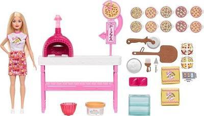 Barbie Careers Pizza Shop Doll, Playset, and Accessories | Blonde Doll & 25 Accessories Including Dough, Pizza Toppings, and More