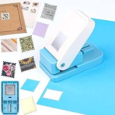 Stamp Punch, Stamp Cutter, 1x0.8inch Rectangle Postage Stamps Paper Punches for Crafting DIY Scrapbooking Journaling, Stamp-Hole Puncher, StampShape Hole Puncher for Junk Journal Card Making Supplies