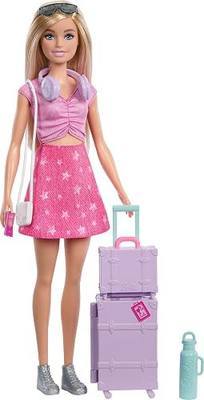 Barbie, Family & Friends Malibu Limitless Adventure Blonde Fashion Doll | Luggage and Travel-Themed Accessories