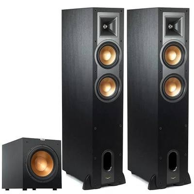 Klipsch Reference R-26FA Dolby Atmos Floorstanding Speaker (Pair) + R-12SW 12″ Subwoofer – Premium Home Theater Tower & Deep Bass Sub Bundle