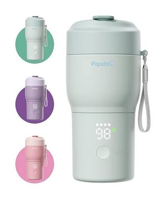 Papablic Pro Portable Bottle Warmer for Travel – 2X Faster Heating, 5 Temp Settings, Baby Milk & Formula Warmer On the Go, Long Battery Life, Mint Green