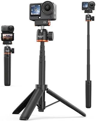 21.4" Osmo Action 6 Selfie Stick Tripod for DJI Osmo Nano/Action 6, 2-in-1 Extendable Hand Grip w Mini Extension Rod & 360° Ball Head, Travel Vlogging Stand/Accessories for Video Recording