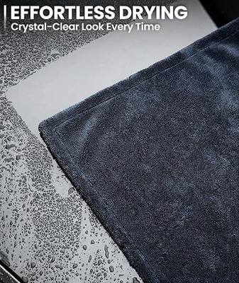EVEO Car Drying Towel - (1300 GSM) XL Drying Towels Car Detailing - Car Microfiber Towel (36"x24") Microfiber Drying Towels for Cars Towels Drying, Car Wash Towels, No Scratch, Ultra Absorbent - Grey