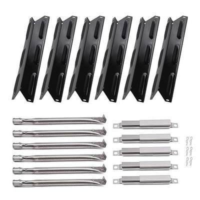 LS'BABQ Grill Replacement Parts for Kenmore 6 Burner 146.23681310 146.47223610 146.23766310, Porcelain Steel Heat Plate Shield, Burner Tube Repair Kit for Kenmore