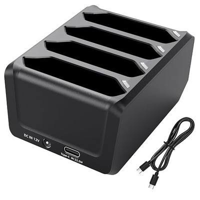 4-Slot Battery Charger Compatible with Zebra TC77 TC72 TC75 TC70 TC77HL TC75x TC70x Scanner, 4-Bay Charging Station Cradle with 22.5W Type-C & 12V DC Dual Input Ports (Cable Included)