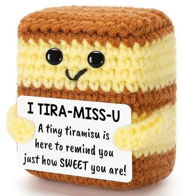 Gifts for Girlfriend Her Birthday - Christmas Sweetest Day Gifts | Handmade Crochet Tiramisu Gift for Wife Women Him Husband Boyfriend Anniversary Valentines , Cute Romantic I Miss You Gift