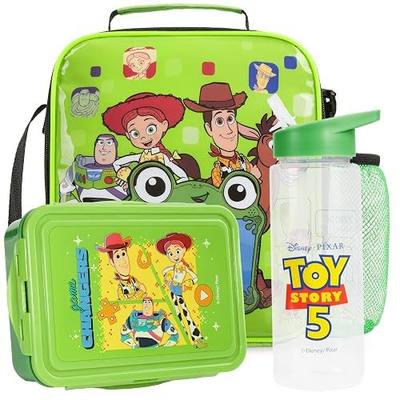 Get Trend Toy Story Boys Lunch Box 3Pc Set | Kids Insulated Lunch Bag with BPA-Free Water Bottle and Bento Box, Back to School Woody & Buzz Lightyear Gifts for Boys