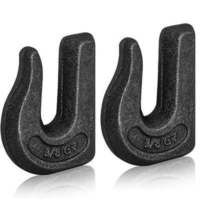 V‑chen 2Pcs Weld-On Chain Hook, 3/8 Inch Grade 70 Clevis Grab Hook | Heat-treated forged Grade 70 steel,weldable grab hook structure,6600 lb WLL load for forklift trailer chain pulling lifting