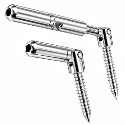 MR.RAIL 1 Pair 1/8" Swageless Cable Railing Tensioner, Wood Posts, Stair | 316 stainless steel Quick Lock fittings for 1/8" 1x19 stainless cable; no crimping; wood post angled runs; MR-01