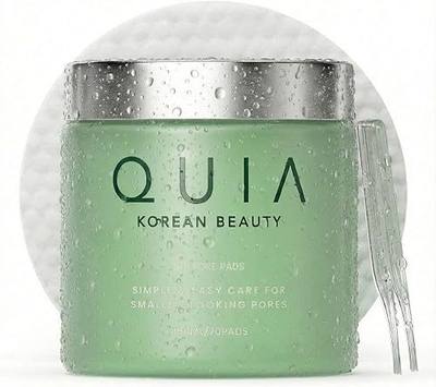 QUIA Toner Pads for Sensitive Skin – Dual-Sided Exfoliating and Hydrating Pads – Visibly Smoother Pores, Less Congestion – 70 Korean Skincare Pads