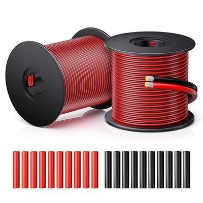18 Gauge Electrical Wire with Heat Shrink Tubing, 18 Awg Red and Black Tinned Copper Electric Stranded Wire 0.82mm² for Automotive House LED Lamp, Flexible PVC High Temp(10M/32.8FT)
