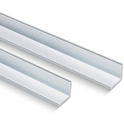 Blulu 2 Pcs Aluminum Angle - 6063 Aluminum Angle Stock, Structural & Architectural Use for Frames, Corner Guards, Railings, DIY Projects(12" Long X 1" Wide X 1/16" Thick)