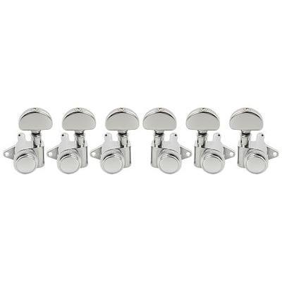 Musiclily Pro R18K 3R3L 18:1 Ratio Full Sealed Locking Machine Heads Tuners Tuning Pegs Keys with Half-Moon Button for Acoustic Electric Guitar, Chrome