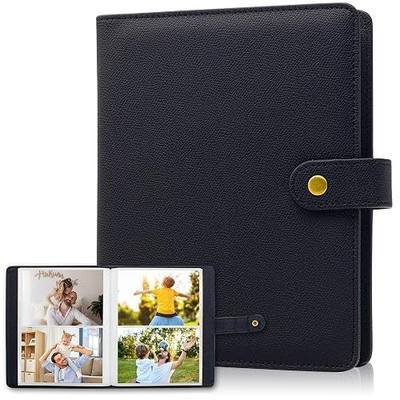 Photo Album 4x6 152 Pockets PU Leather Cover Large Capacity Picture Book for Family Wedding Anniversary Baby Vacation Keepsake Memories (Black)