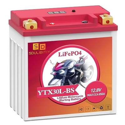 Lithium Motorcycle Battery YTX30L-BS, 12.8V 12AH 850 CCA LiFePO4 Motorcycle Battery, ATV, UTV, Jet Ski, Scooter, Lawn Mower, Tractor, Generator, Riding Lawn Mower Battery
