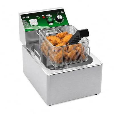 10L Electric Fryer with Basket, 1700W Stainless Steel Countertop | 10.57QT Capacity, One-Touch Switch, Temperature Control, Easy Clean, Countertop Design