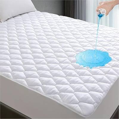 Lunsing Soft Full Waterproof Mattress Protector, Breathable Full Size Mattress Pad Cover, 6-18 Inches Deep Pocket, White