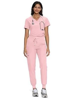 floralhue Scrubs for Women Set V-Neck Top & Cargo Pants with 12 Pockets | Cargo Pant Storage, Water Resistance, Shift Utility, For Nurses, Clinics, Daily Medical Uniforms, Long Workday Wear