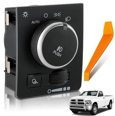 Headlight Switch Compatible with Ram 1500/2500/3500 (2014 2015 2016 2017 2018), Fog Lamp Instrument Panel Dimmer Switch, Replaces 68146507AA, 68269912AA, 6814507AA