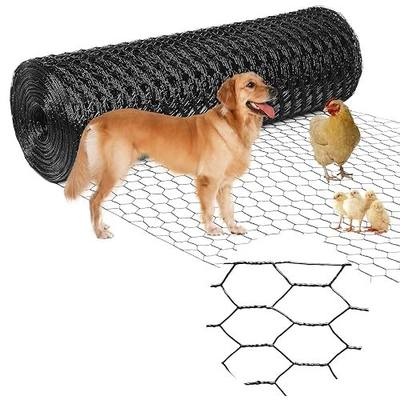 Premium Black Chicken Wire Fencing 24inx150ft, PVC Coated Chicken Wire, Poultry Netting, Galvanized Chicken Wire Barrier for Floral Arrangements/Craft Projects/Pet/Rabbit