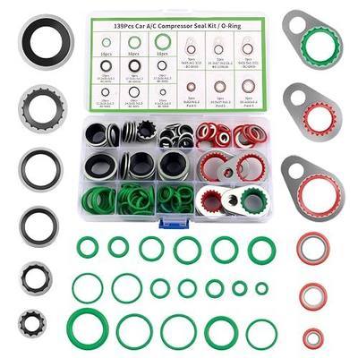 139PCS Car AC O Ring Kit,30 Specifications Car AC Seal Kit Contains O-Rings & Gasket as Sealing Accessories,Essential Cars O Ring Assortment Kits Cars Accessories