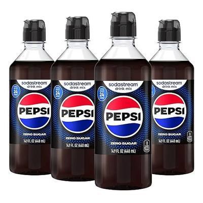 SodaStream Pepsi Zero Sugar Drink Mix, 4 Pack Cola Syrup for Sparkling Water Makers, Real Taste Pepsi Zero Syrup, Control Your Fizz with Soda Stream Flavors, 4 x 14.9 Fl Oz (440ml)
