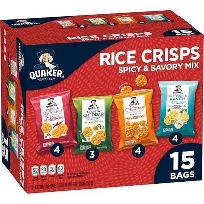 Quaker Rice Crisps, 4 Flavor Spicy and Savory Variety Mix, 15 count