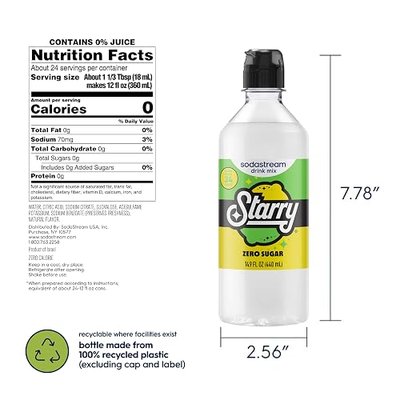 Sodastream® Starry Zero® New Pour Bottles Beverage Mix 14.9 Fl Oz (Pack of 4)
