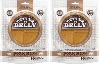 Better Belly Highly Digestible Rawhide Chips Chews, Treat Your Dog to a Chew with NO Artificial Colors or Flavors (Pack of 2)
