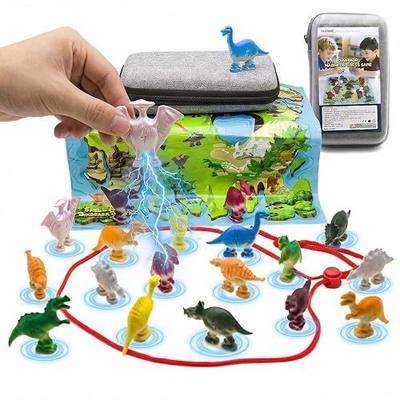 Magnetic Dinosaur Game, Fun Magnet Game with String | Magnetic Strategy Games for Kids, Family, Travel, Camping, Party