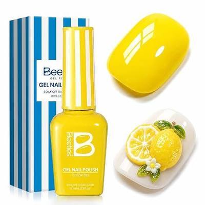 Beetles Yellow Gel Nail Polish, Lemon Stripe, Neon Yellow Gel Polish | Summer Voyage Collection, Color-Matched Bottle Design, Soak Off UV LED, Long-Lasting Nails Art for Home DIY & Holiday