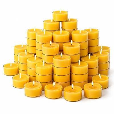 Crenovo Beeswax Tea Lights 36 Pack, 6-Hour Long Burning Tealight Candles | 100% Pure Bees Wax Tea Candles, Smokeless Unscented Votive Candles for Wedding Home Spa Decor Dinners Meditation Relaxation