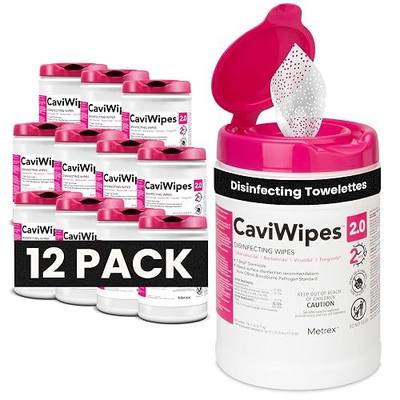Metrex CaviWipes 2.0 Germicidal Disinfecting Wipes, Hospital-Grade Surface Disinfectant, Kills Norovirus, MRSA and Candida auris in 2 Minutes, 160 Count Canister, Case of 12 (1,920 Wipes)