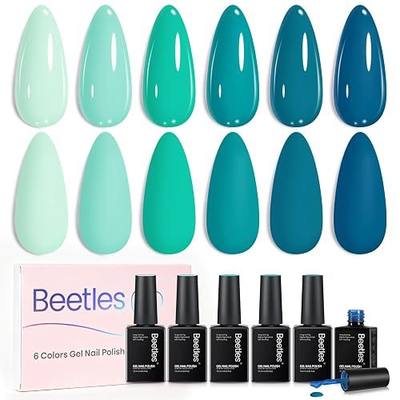 Beetles Blue Gel Polish Set - Ocean Haven Collection, Summer Tropical Teal Mint Green Blue Bright Gel Polish Kit, Beach Vacation Ocean-Inspired Colors, UV LED Soak Off Gel Nail Kit for DIY Nail Art | Tropical Beach Vacation Ocean-Inspired Mint Green Blue Color Polish Kit, UV LED Soak Off Gel Nail Ki