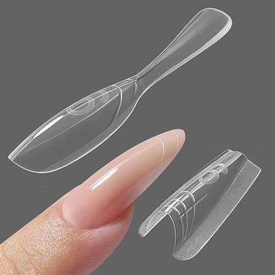 YOKEFELLOW Original Sandwich Nails Dual Forms - 240Pcs Nail Mold for Quick Nails Extension, No Paper Forms Needed, 15 Sizes Plastic Form, Salon Nail Art Tools(W558-Almond)