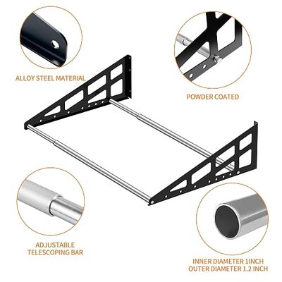 Tire Rack Wall Mount,Heavy Duty Adjustable 31"-56" Tire Storage Rack, Wheel Racks for Garage with Telescopic Rods, Hanging Garage
