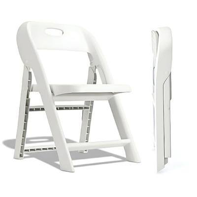 Giggle & Play Kids Folding Chair, 2 Pack - Toddler Beach & Camping Chair | Portable Folding Chairs for Kids & Toddlers, Lightweight for Beach, Camping & Sturdy Backrest, Easy Fold - White