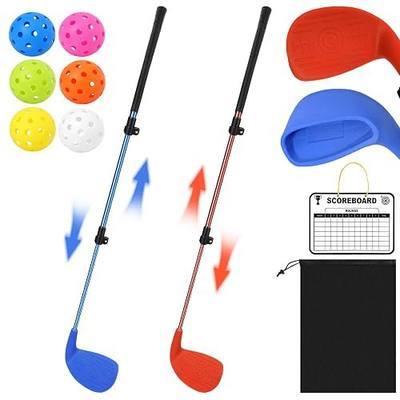 Golf Club Adjustable Length with Oversize Head for Backyard Golf Game, Yard Golf Games Club for Toddlers Junior Adults Family, Plastic Golf Club for Hit Plastic Foam Golf Balls in Grass, Parks, Yards