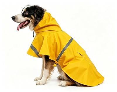 Dog Raincoat, Adjustable Puppy Rain Jacket with Hooded, Lightweight Waterproof Dog Rain Coat for Large Medium Small Dogs(Yellow, Small)