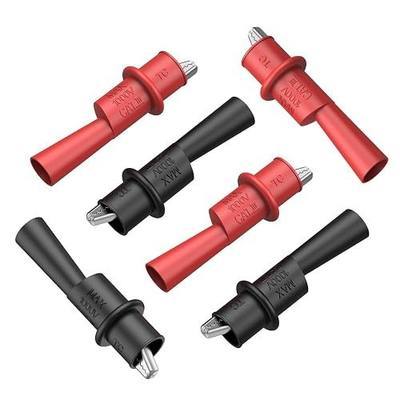 Vibit 6 Pcs Multimeter Alligator Clips Electrical Fluke Alligator Clips | for 2 mm Fluke Test Leads & Probes, Heavy Duty, 6 Pack Crocodile Clips, 2mm Banana Plug Compatible, for Fluke Multimeter Osci
