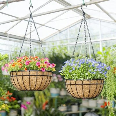 3 Pack 16 Inch Coco Liners for Planters, Coconut Liners for Hanging Basket | 100% Natural Round Coir Liners, Coconut Fiber Replacement for Outdoor Garden Plants Flower
