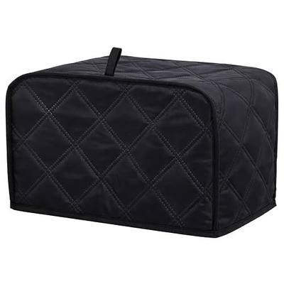 2 Slice Toaster Cover, Toaster Covers 2 Slice Wide Slot, Universal Size Two Slice Toasters Cover, Quilted Polyester and Cotton Dust Protection for Kitchen Small Appliance, Black